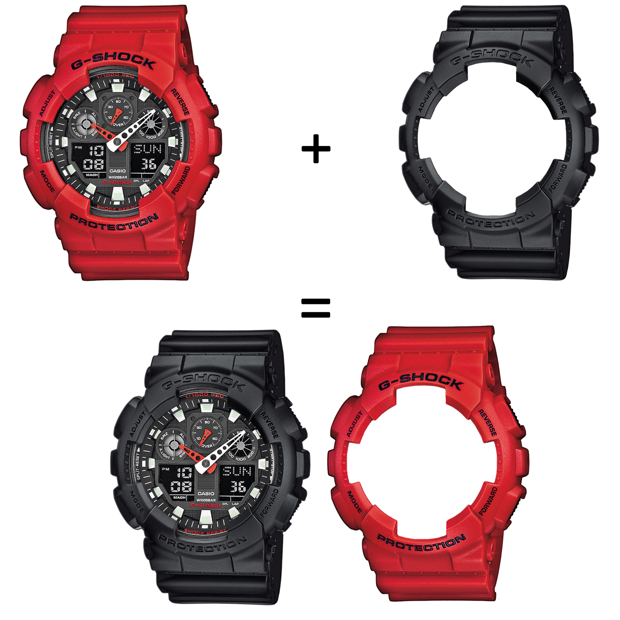 Casio SET GA-100B-4AER + BEZEL 10358741 + PASEK 10347688 zegarek - miniatura 2