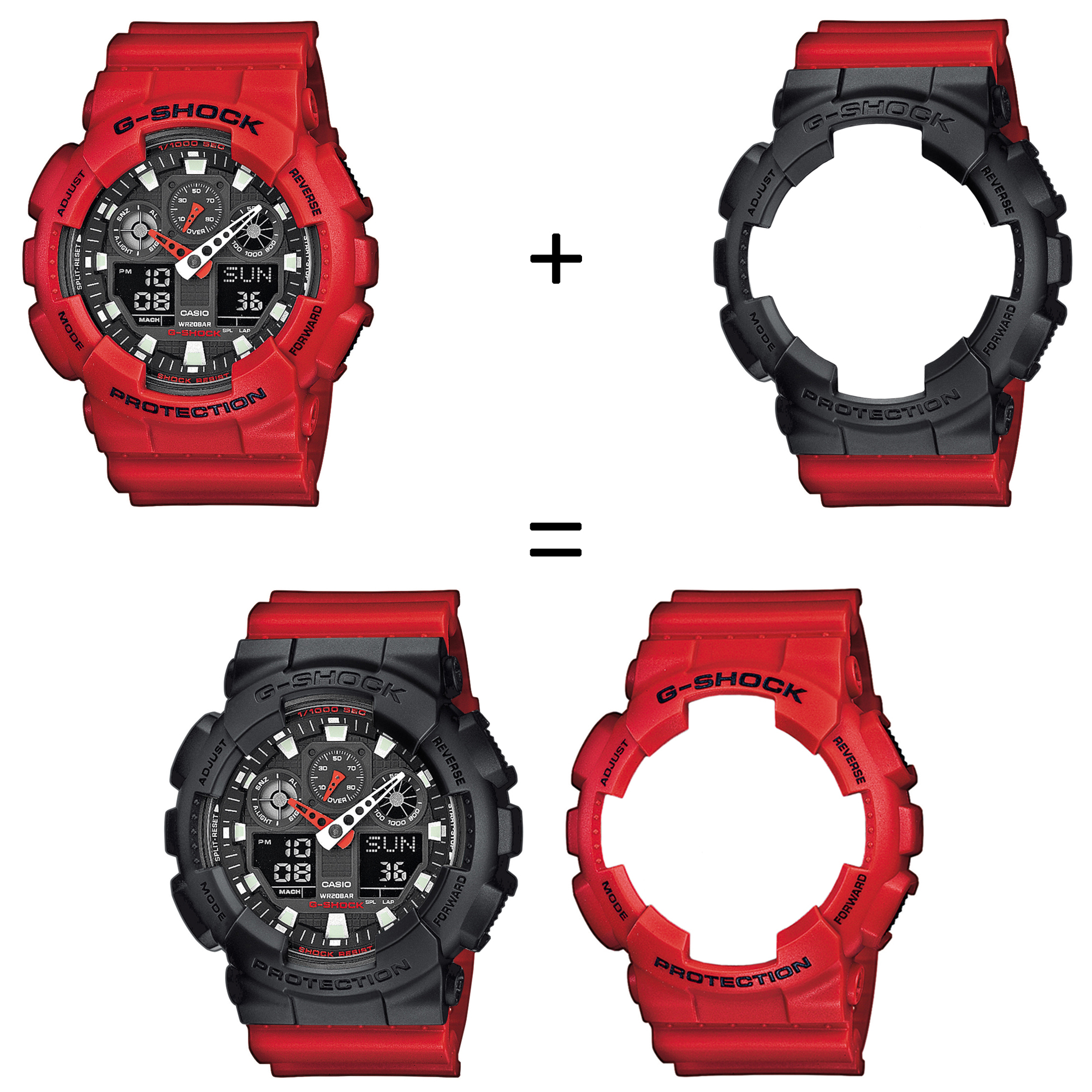 Casio SET GA-100B-4AER + BEZEL 10358741 + PASEK 10395226 zegarek - miniatura 2