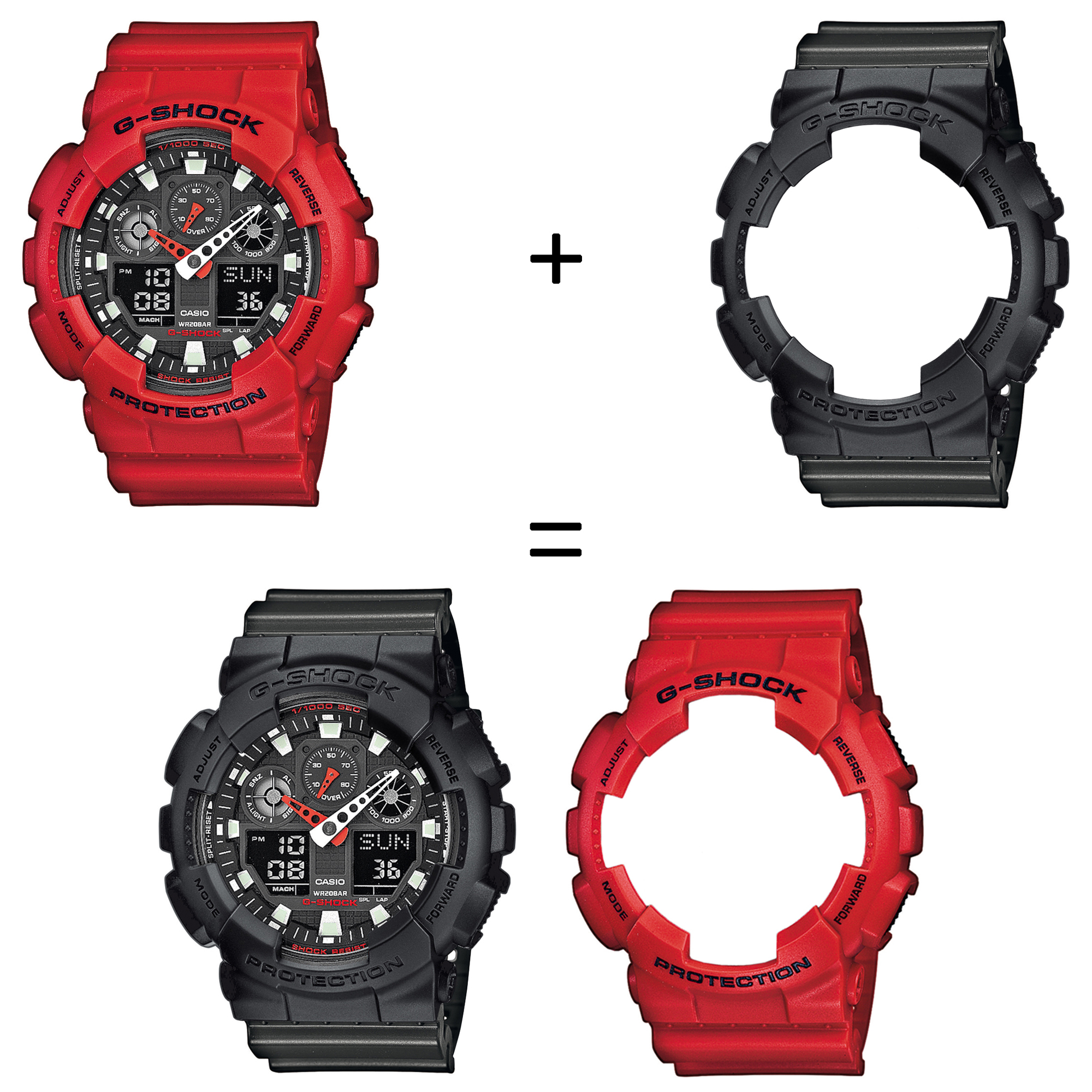 Casio SET GA-100B-4AER + BEZEL 10358741 + PASEK 10467764 zegarek