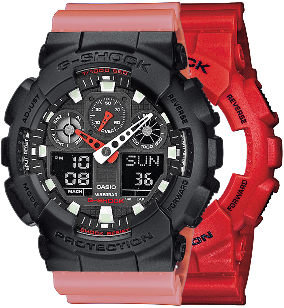  Casio G-SHOCK SET GA-100B-4AER + BEZEL 10358741 + PASEK 10498150 