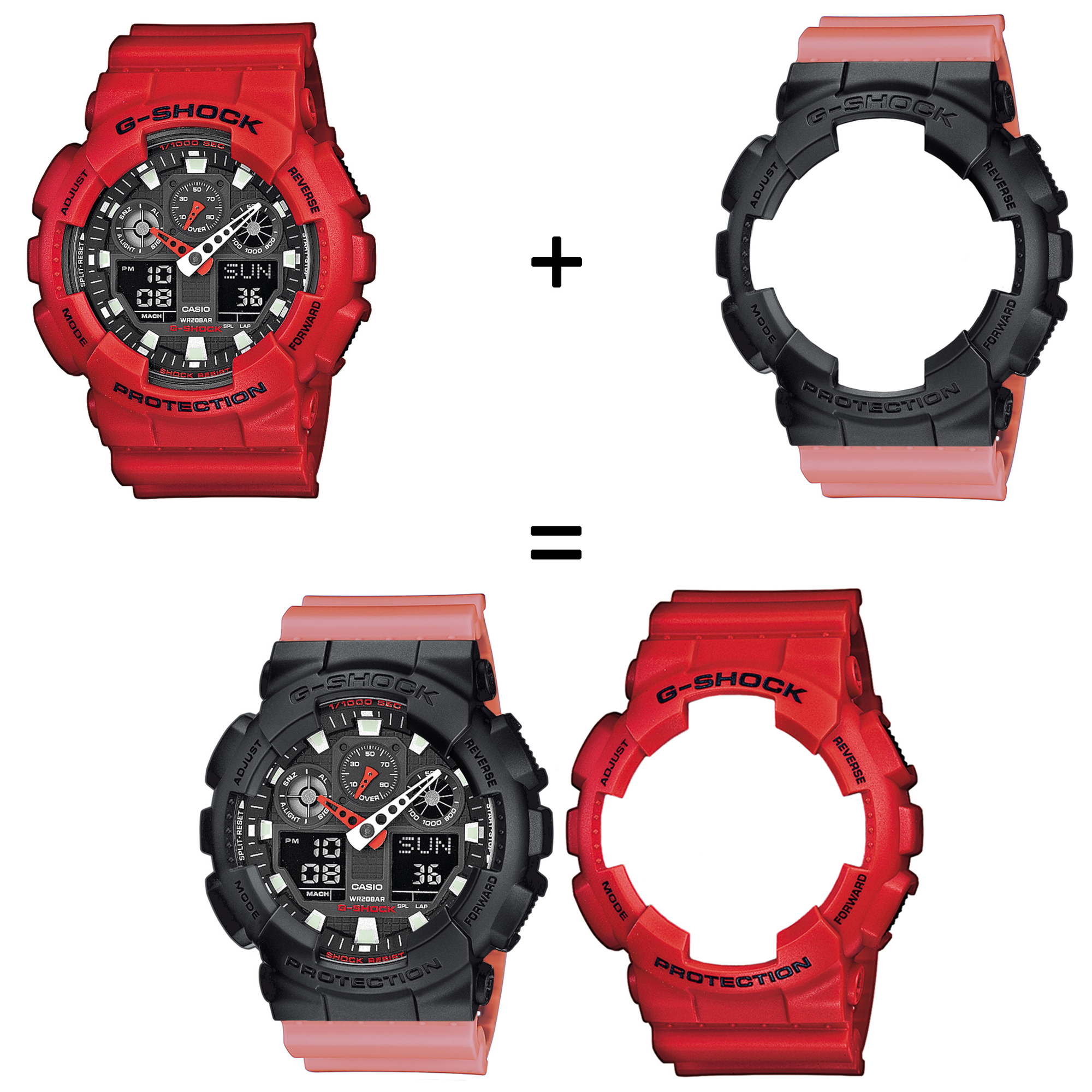 Casio SET GA-100B-4AER + BEZEL 10358741 + PASEK 10498150 zegarek - miniatura 2