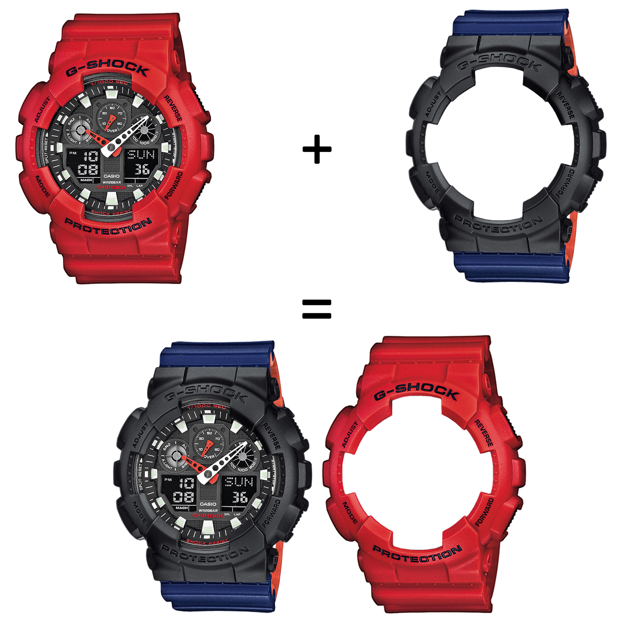 Casio SET GA-100B-4AER + BEZEL 10358741 + PASEK 10527467 zegarek - miniatura 2