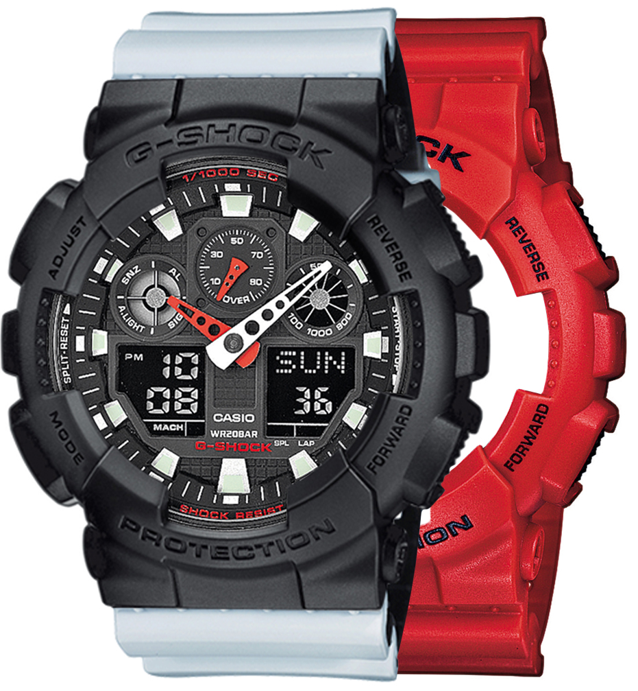  Casio G-SHOCK SET GA-100B-4AER + BEZEL 10358741 + PASEK 10527469 