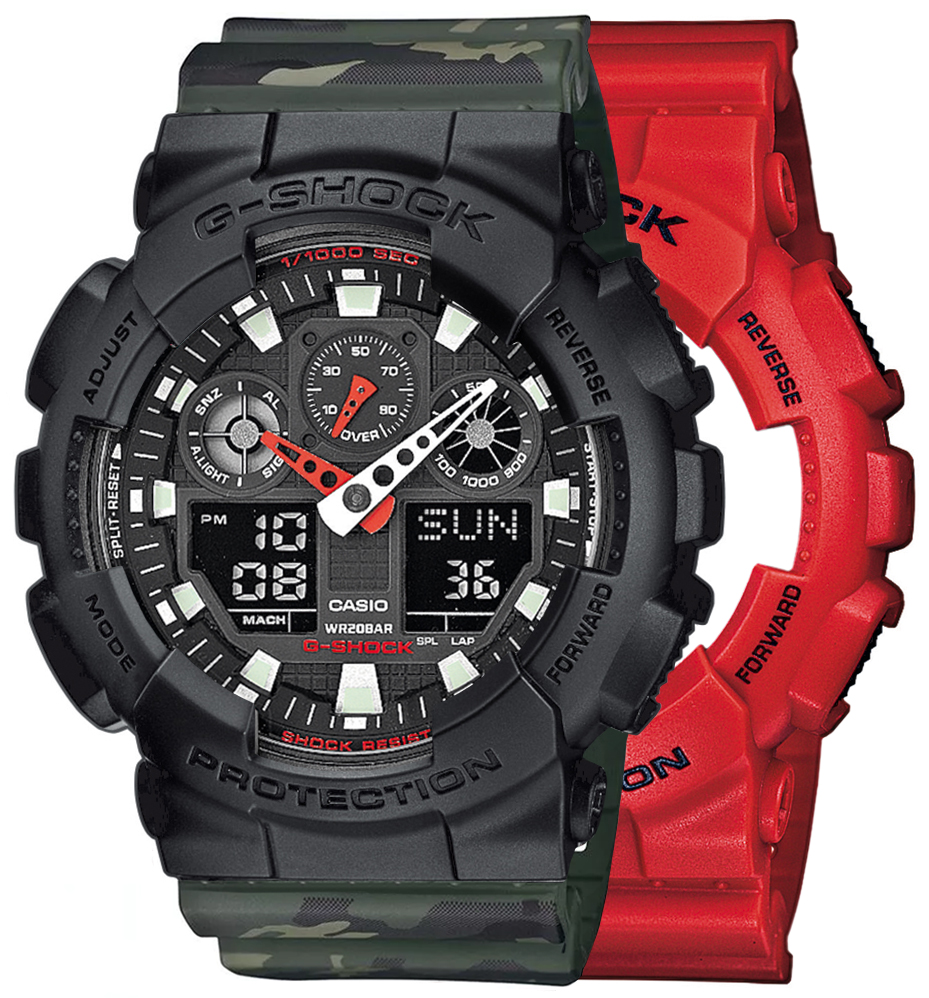  Casio G-SHOCK SET GA-100B-4AER + BEZEL 10358741 + PASEK 10561429 