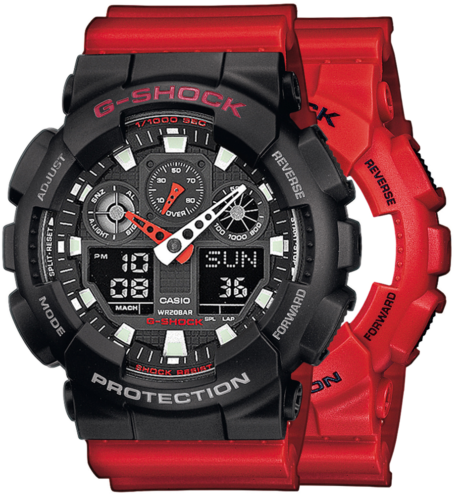  Casio G-SHOCK SET GA-100B-4AER + BEZEL 10378531 + PASEK 10395226 
