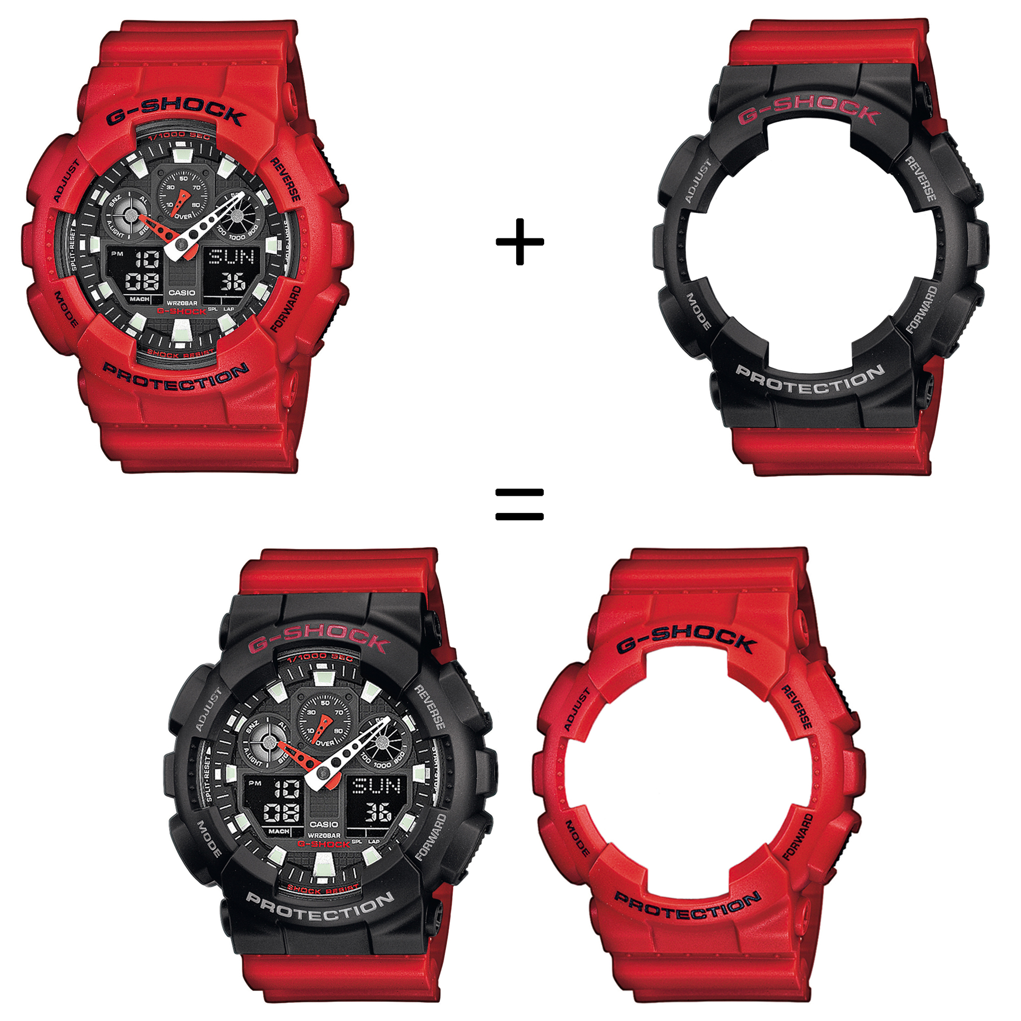 Casio SET GA-100B-4AER + BEZEL 10378531 + PASEK 10395226 zegarek - miniatura 2