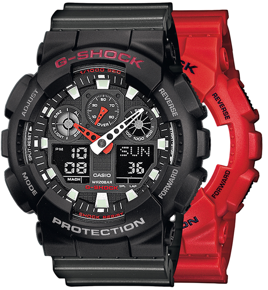 Casio SET GA-100B-4AER + BEZEL 10378531 + PASEK 10467764