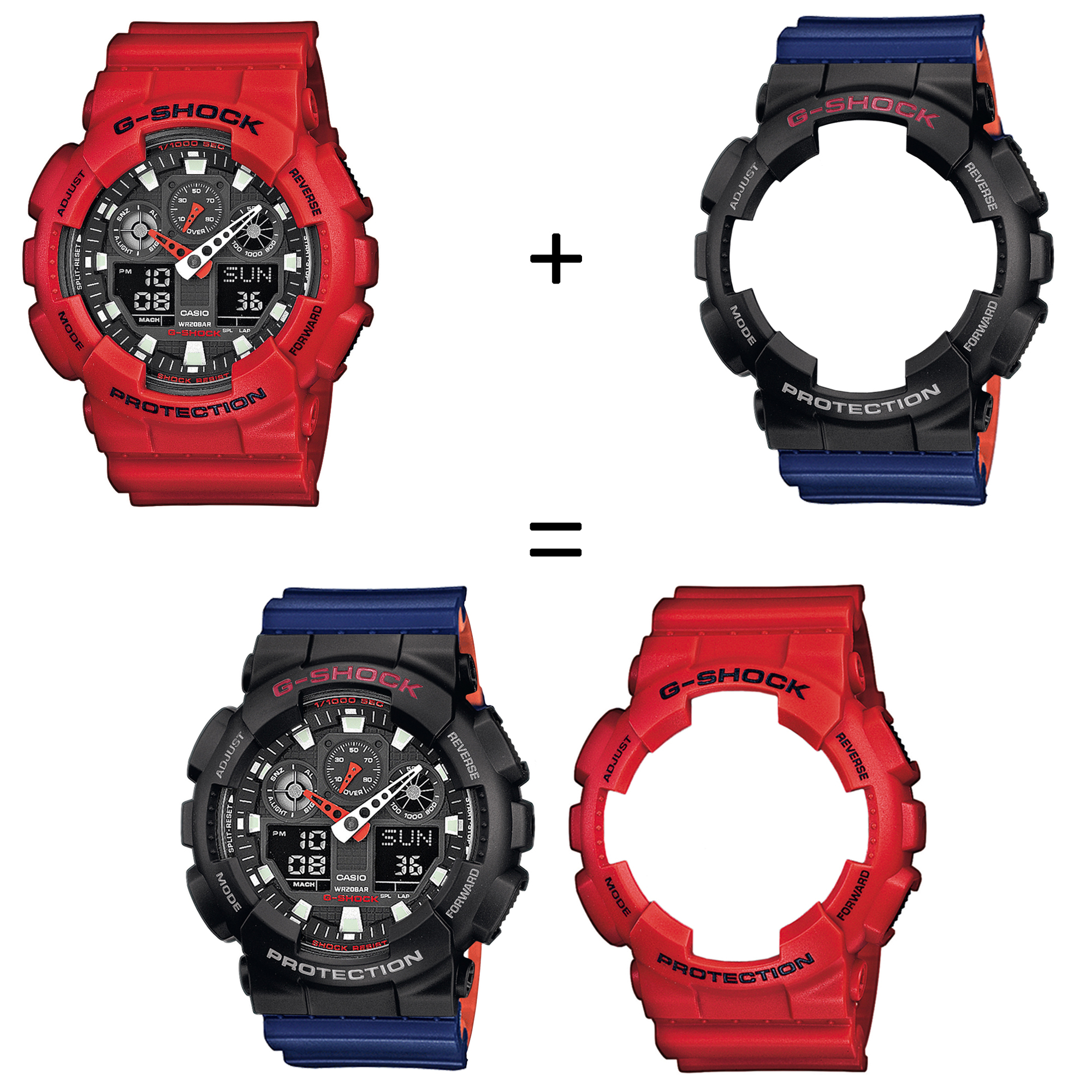 Casio SET GA-100B-4AER + BEZEL 10378531 + PASEK 10527467 zegarek - miniatura 2
