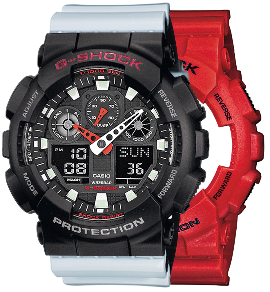  Casio G-SHOCK SET GA-100B-4AER + BEZEL 10378531 + PASEK 10527469 