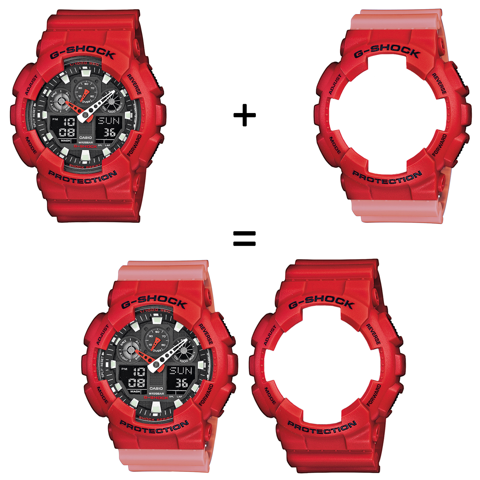 Casio SET GA-100B-4AER + BEZEL 10395289 + PASEK 10498150 zegarek - miniatura 2