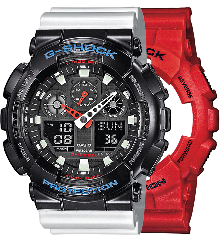  Casio G-SHOCK SET GA-100B-4AER + BEZEL 10407691 + PASEK 10347710 