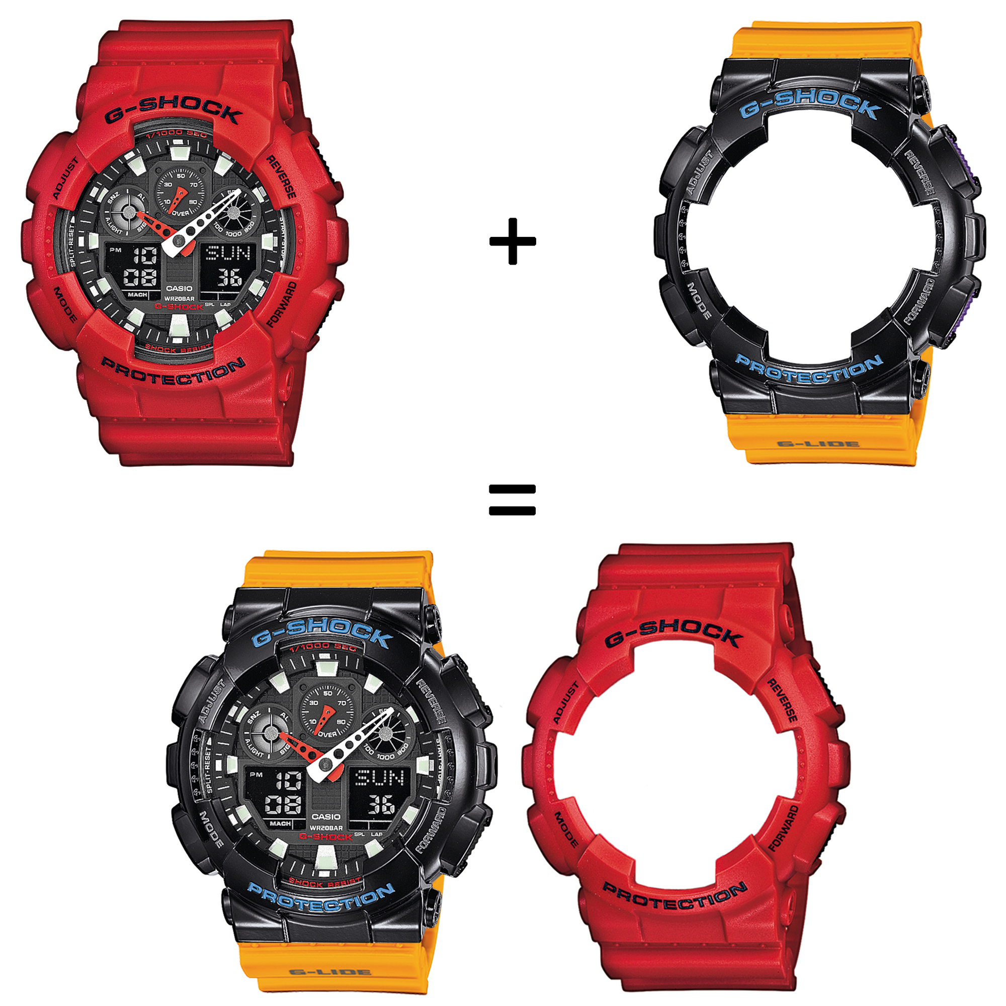 Casio SET GA-100B-4AER + BEZEL 10407691 + PASEK 10457913 zegarek