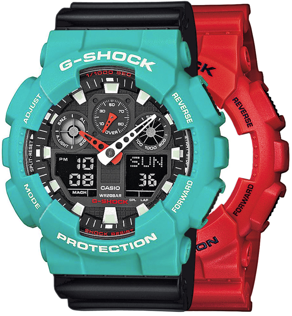 Casio SET GA-100B-4AER + BEZEL 10410475 + PASEK 10347688