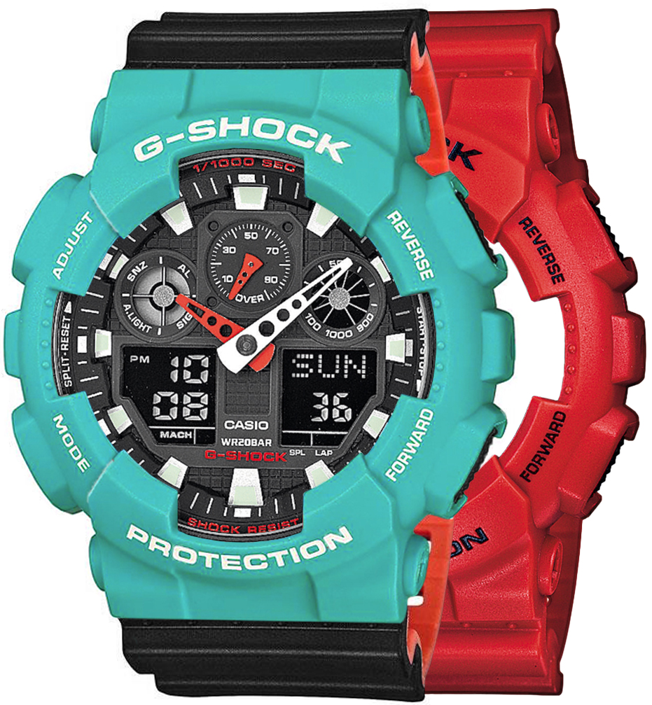  Casio G-SHOCK SET GA-100B-4AER + BEZEL 10410475 + PASEK 10577142 