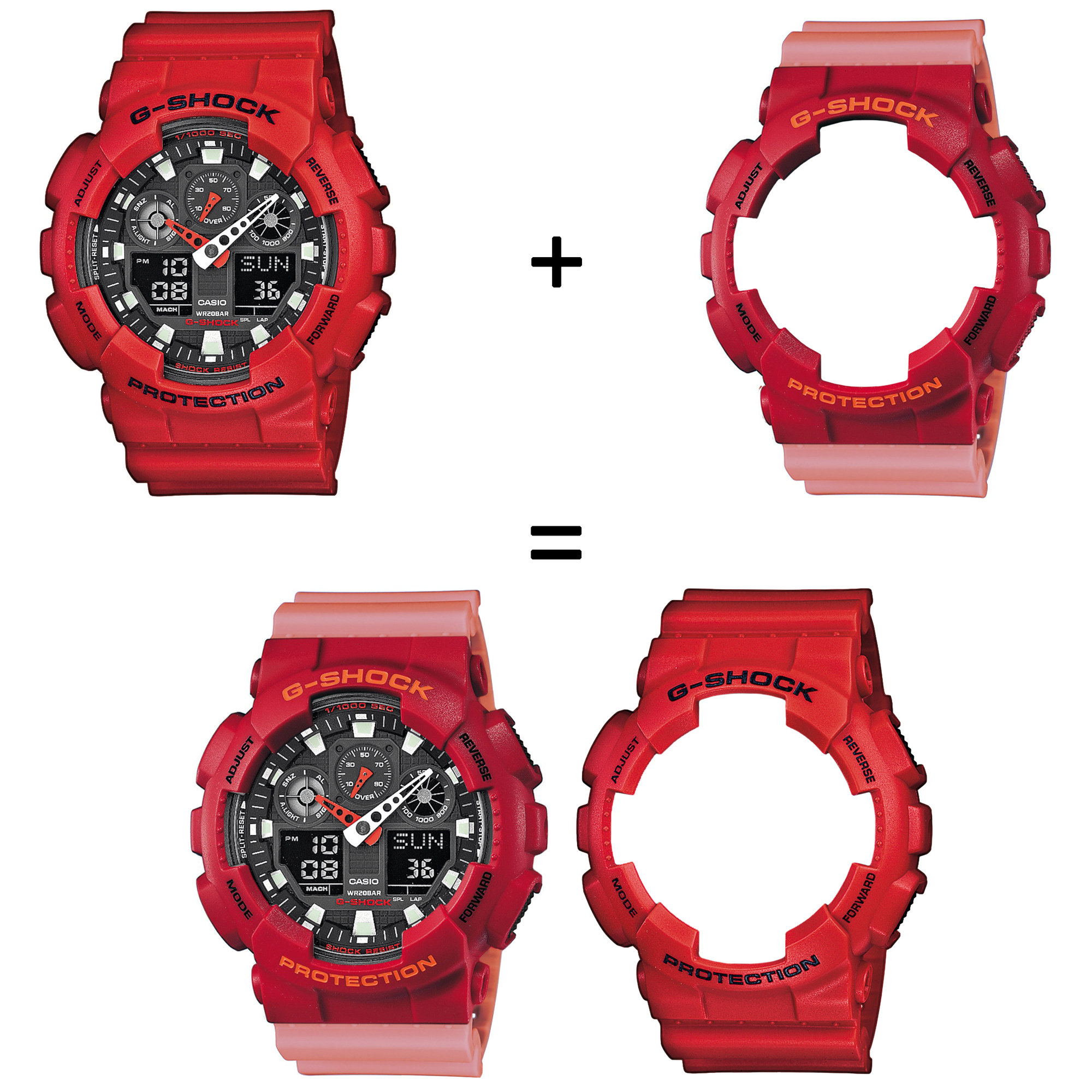 Casio SET GA-100B-4AER + BEZEL 10441433 + PASEK 10498150 zegarek - miniatura 2
