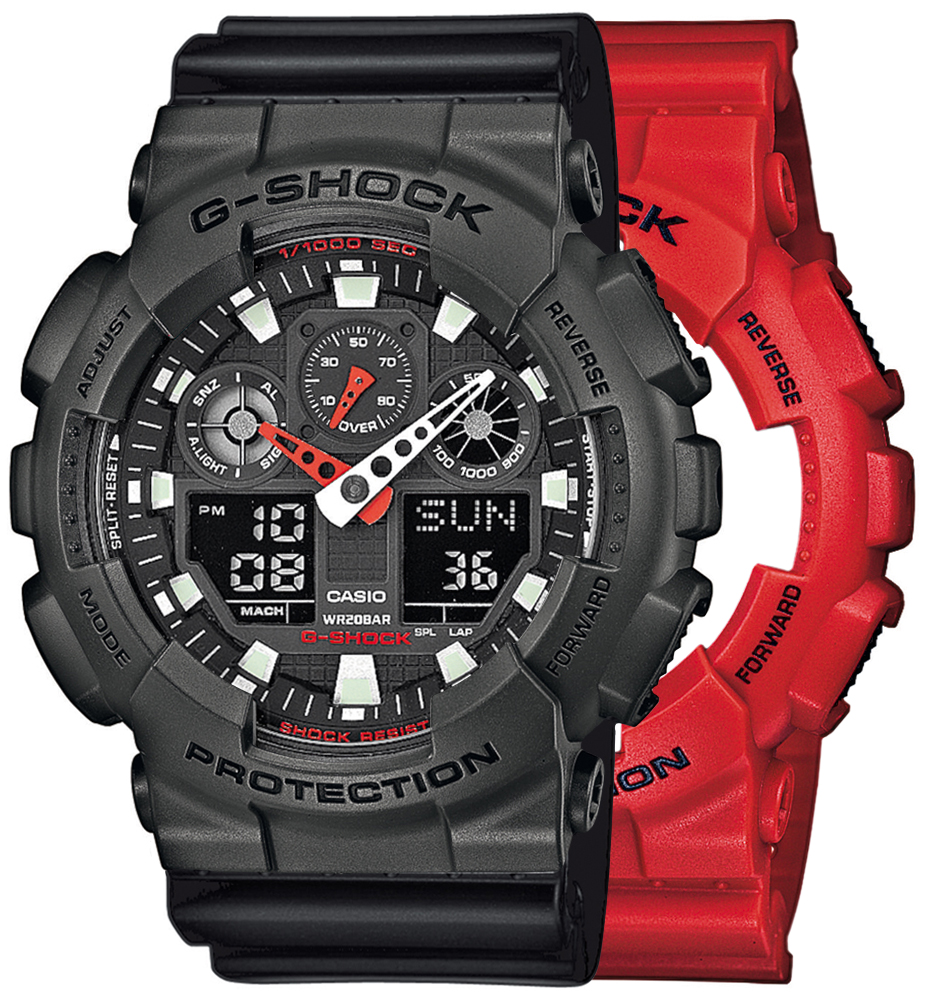  Casio G-SHOCK SET GA-100B-4AER + BEZEL 10467795 + PASEK 10347688 