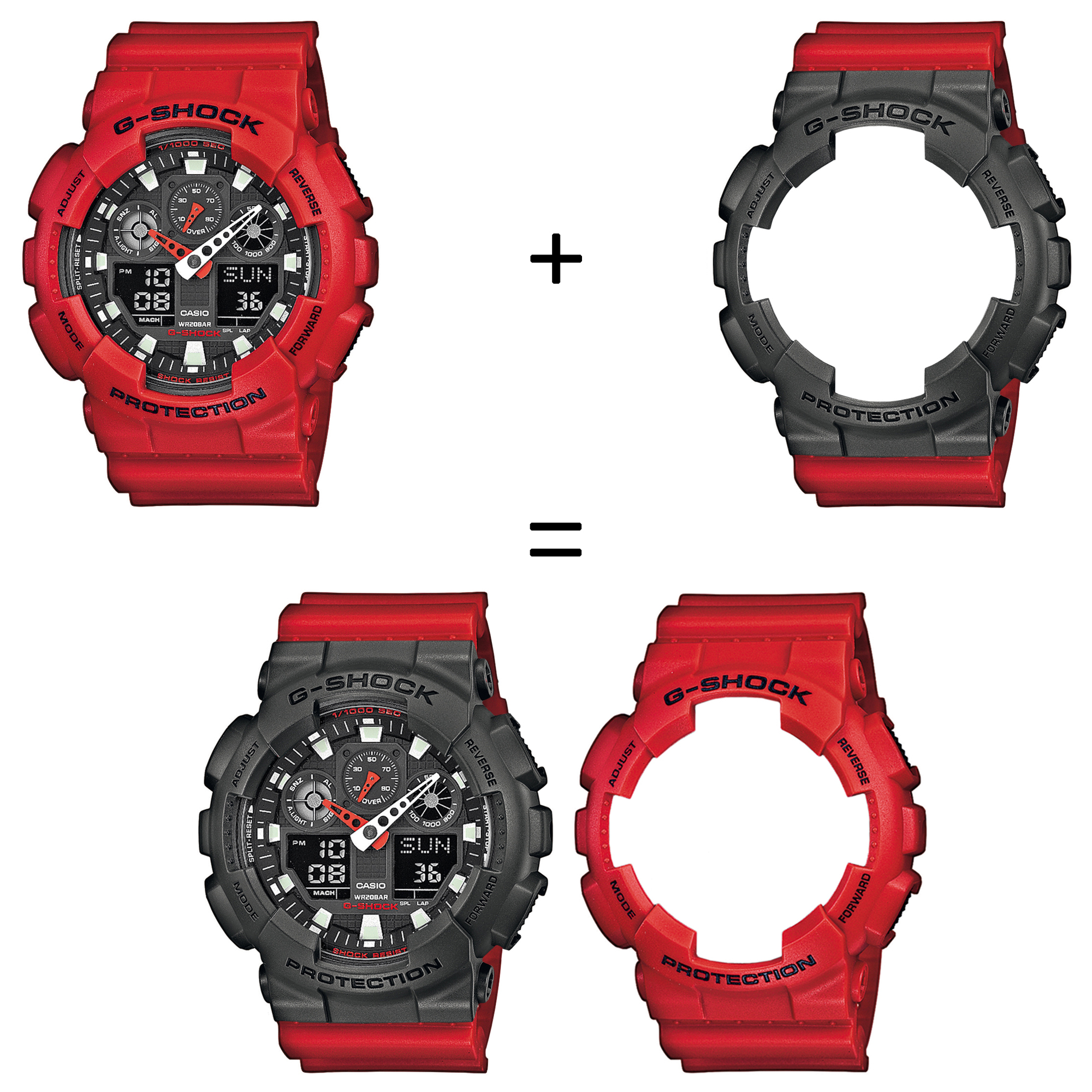 Casio SET GA-100B-4AER + BEZEL 10467795 + PASEK 10395226 zegarek - miniatura 2