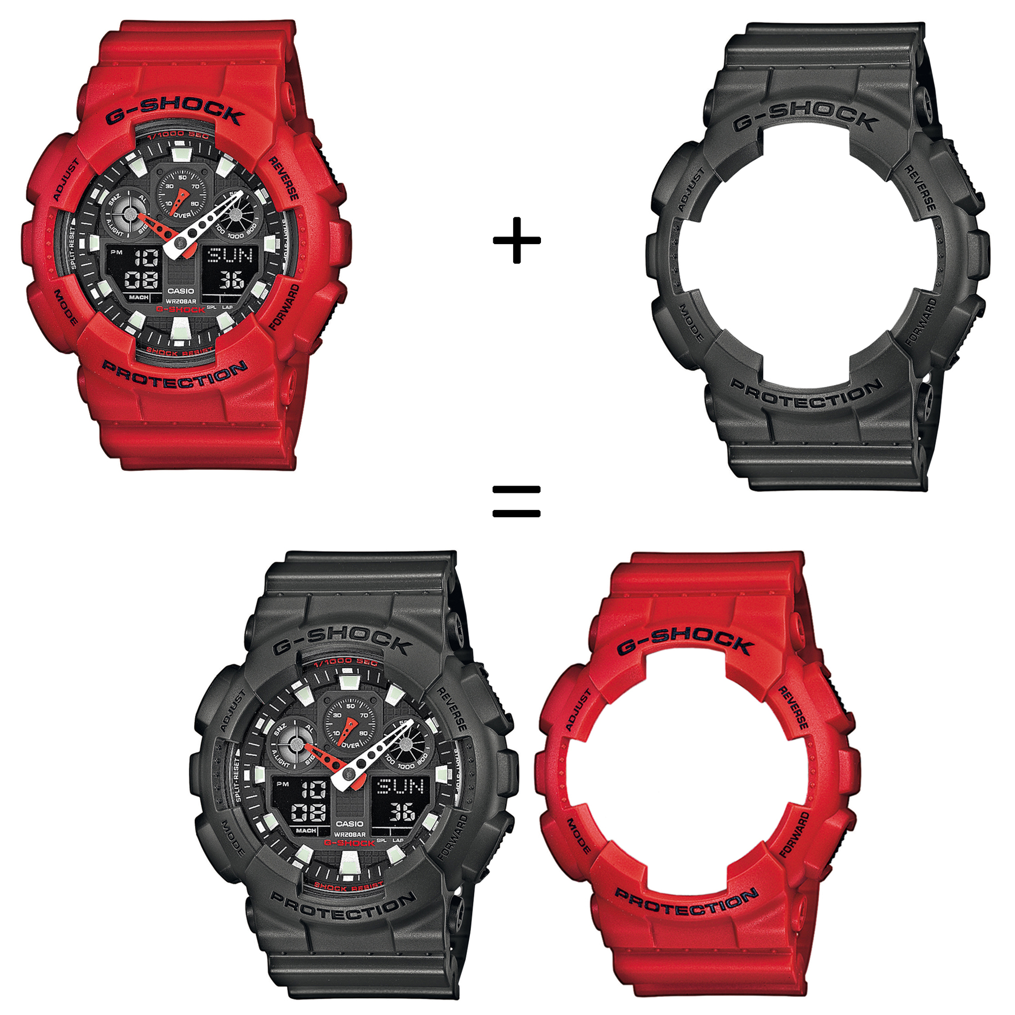 Casio SET GA-100B-4AER + BEZEL 10467795 + PASEK 10467764 zegarek - miniatura 2