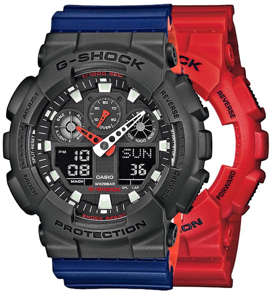  Casio G-SHOCK SET GA-100B-4AER + BEZEL 10467795 + PASEK 10527467 