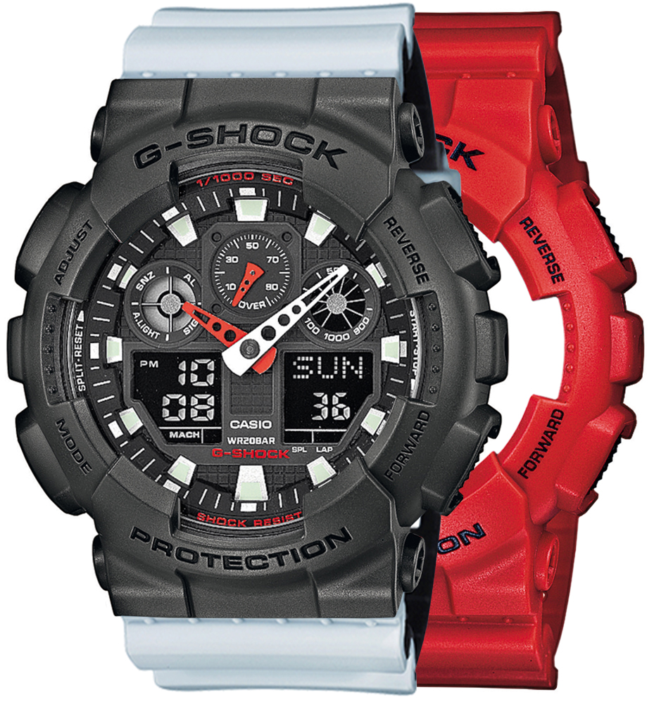  Casio G-SHOCK SET GA-100B-4AER + BEZEL 10467795 + PASEK 10527469 