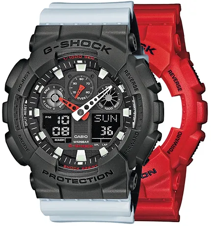 Casio SET GA-100B-4AER + BEZEL 10467795 + PASEK 10527469 - zdjęcie 1