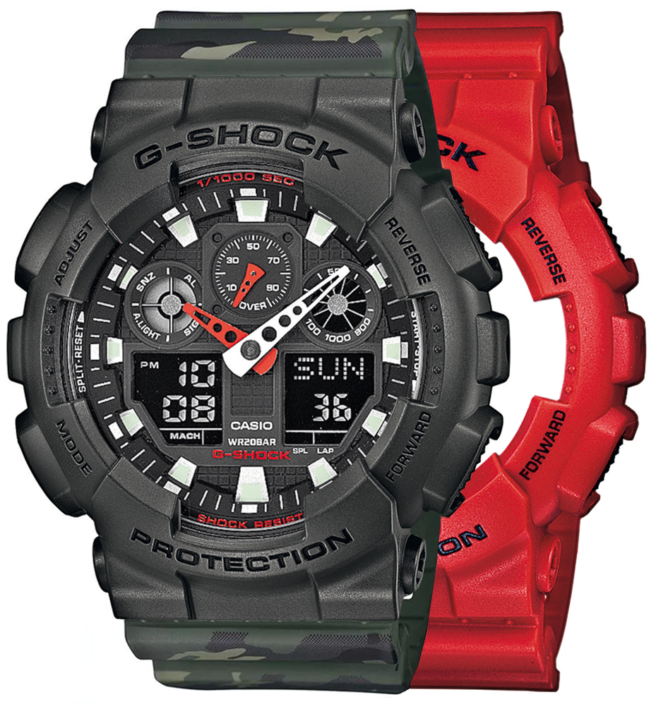  Casio G-SHOCK SET GA-100B-4AER + BEZEL 10467795 + PASEK 10561429 