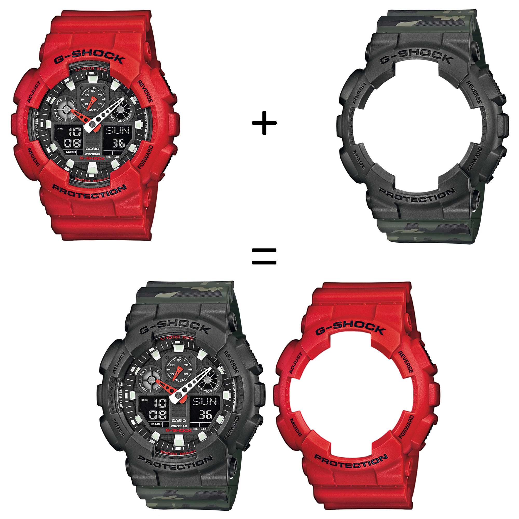 Casio SET GA-100B-4AER + BEZEL 10467795 + PASEK 10561429 zegarek - miniatura 2