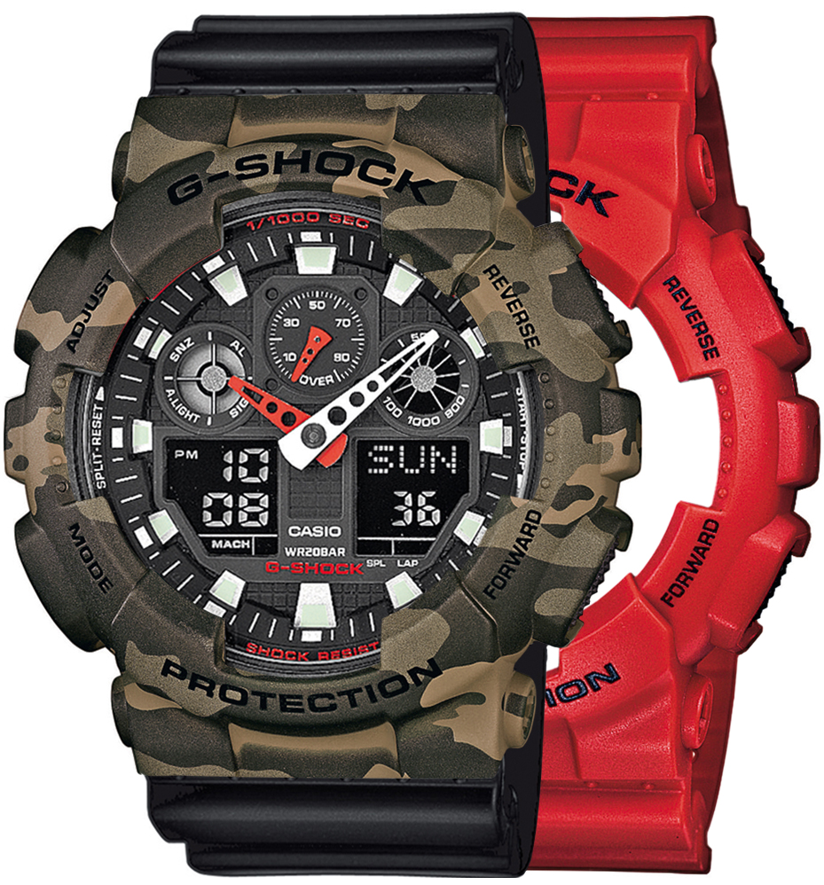 Casio SET GA-100B-4AER + BEZEL 10507070 + PASEK 10347688