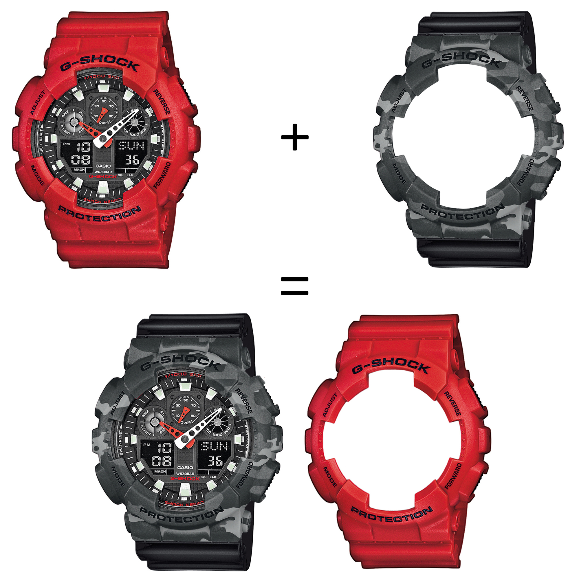 Casio SET GA-100B-4AER + BEZEL 10507071 + PASEK 10347688 zegarek - miniatura 2