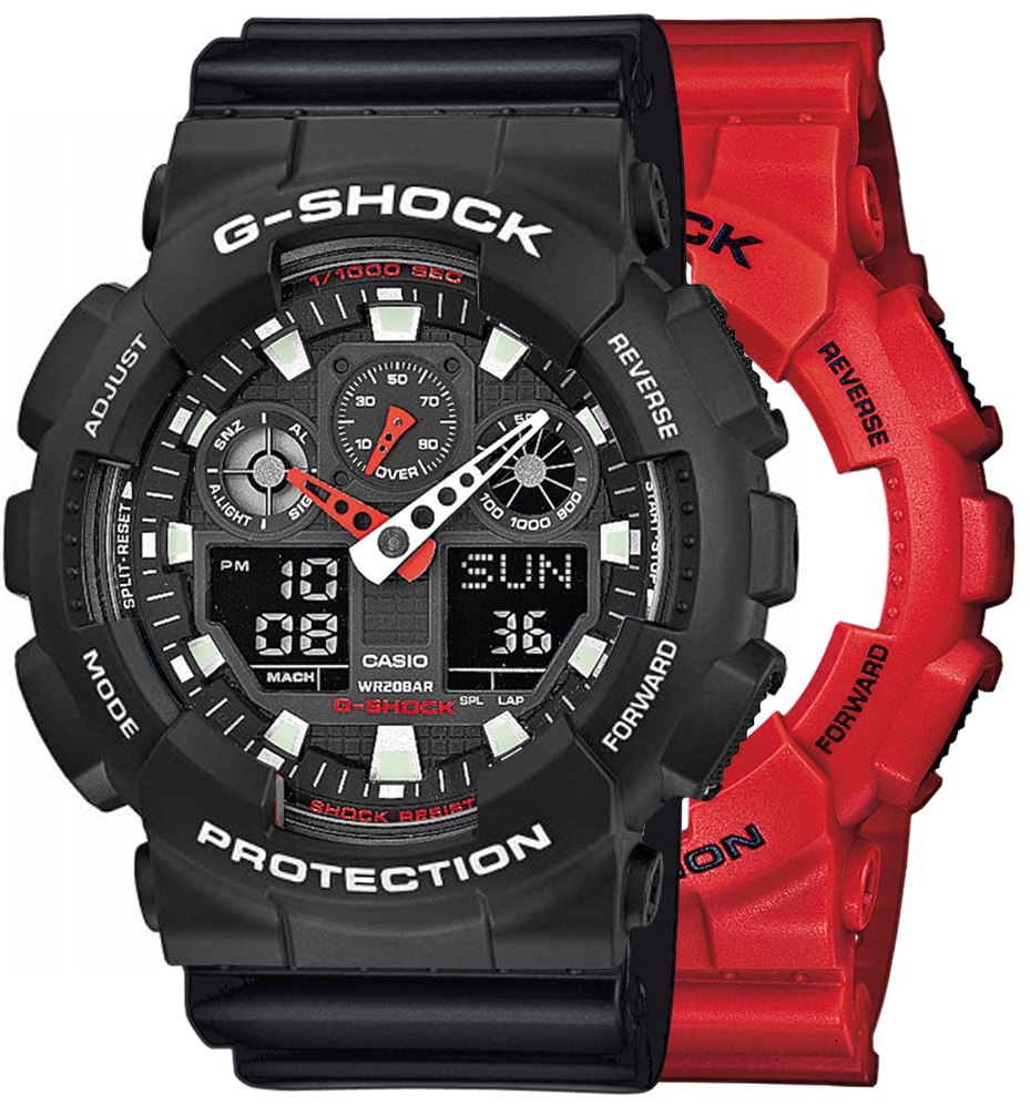  Casio G-SHOCK SET GA-100B-4AER + BEZEL 10508136 + PASEK 10347688 