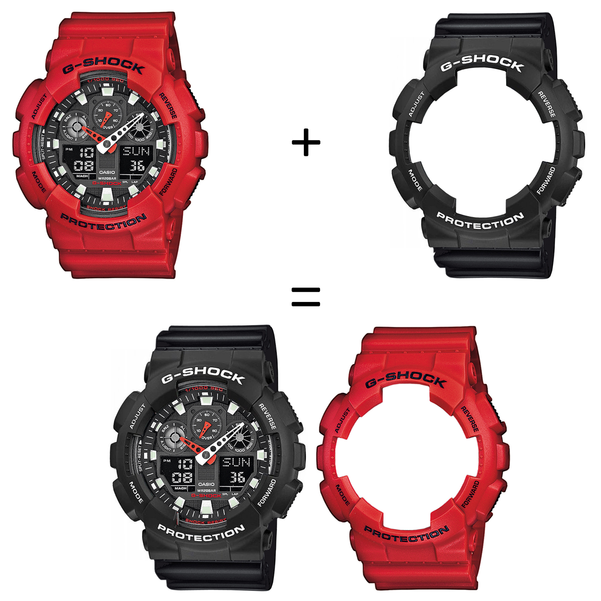 Casio SET GA-100B-4AER + BEZEL 10508136 + PASEK 10347688 zegarek - miniatura 2