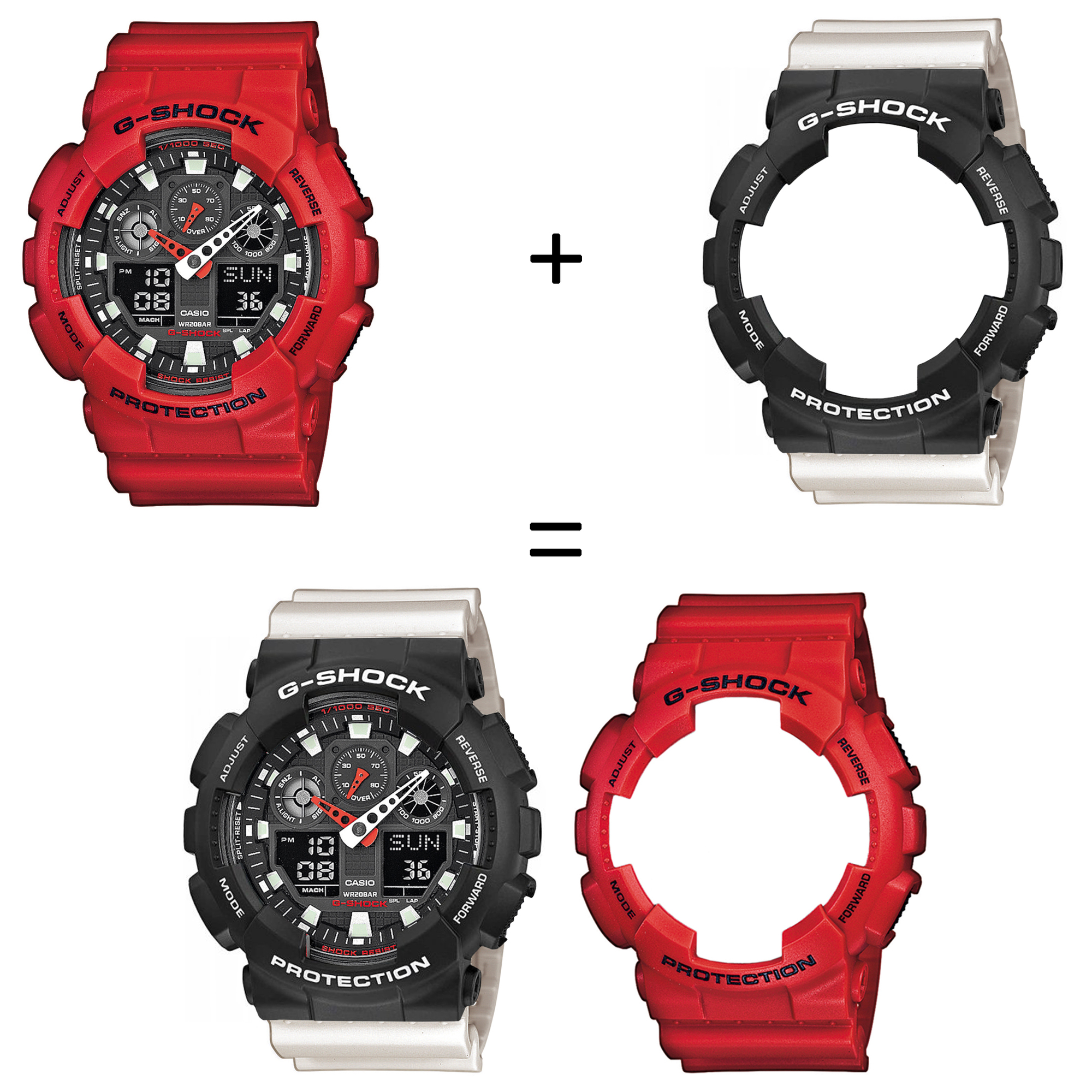 Casio SET GA-100B-4AER + BEZEL 10508136 + PASEK 10395227 zegarek - miniatura 2