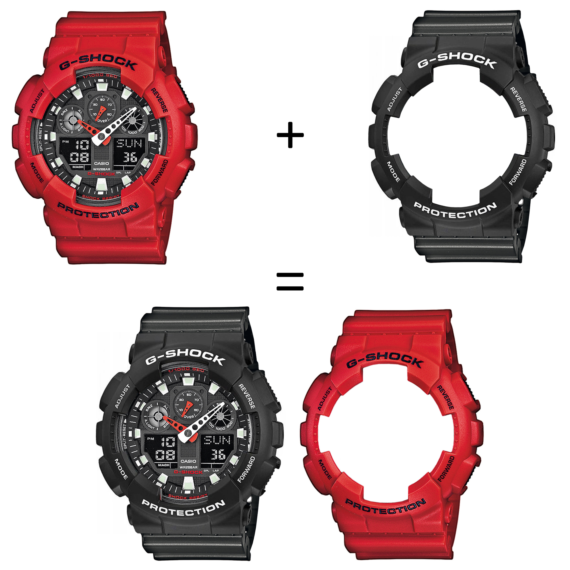 Casio SET GA-100B-4AER + BEZEL 10508136 + PASEK 10467764 zegarek