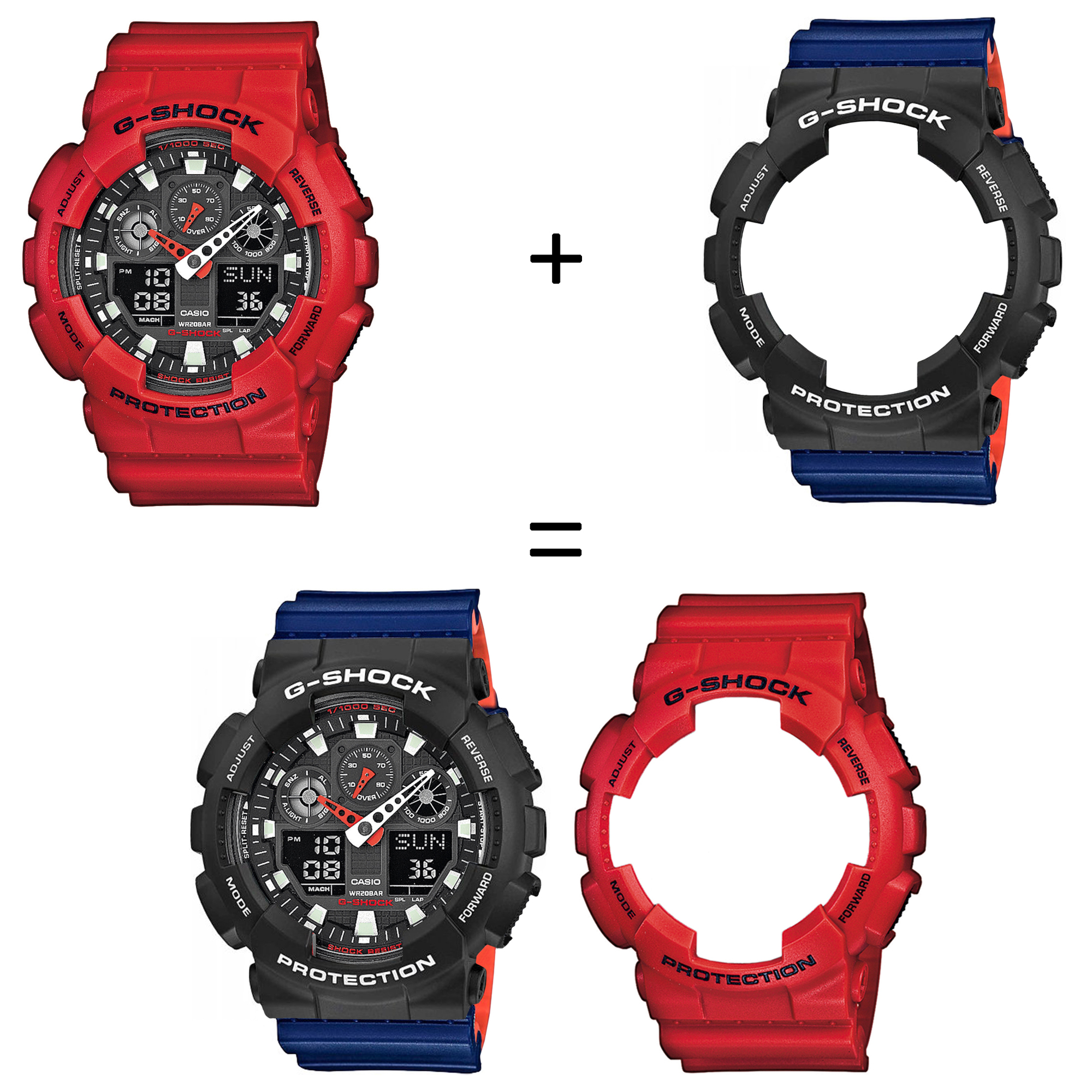 Casio SET GA-100B-4AER + BEZEL 10508136 + PASEK 10527467 zegarek