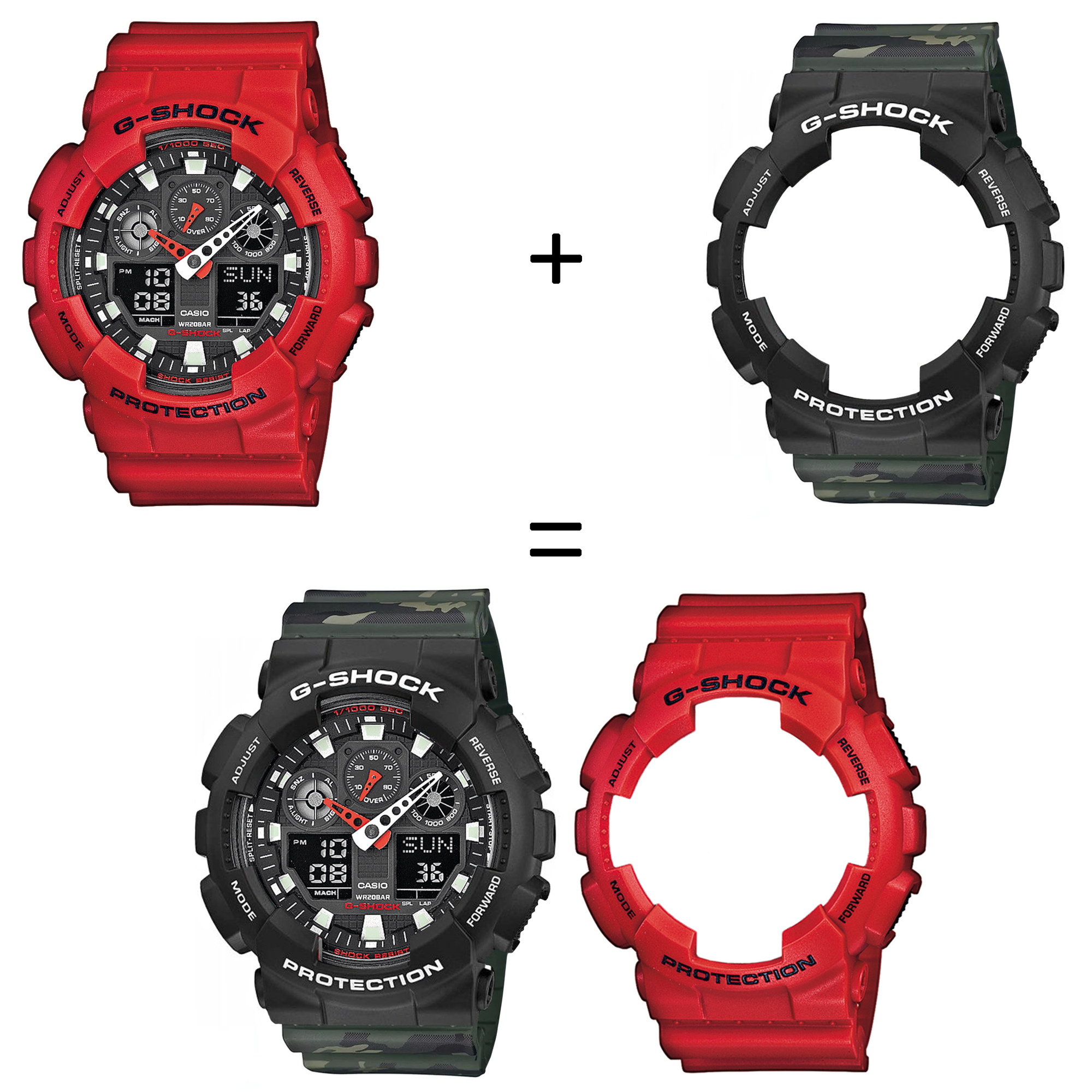 Casio SET GA-100B-4AER + BEZEL 10508136 + PASEK 10561429 zegarek - miniatura 2