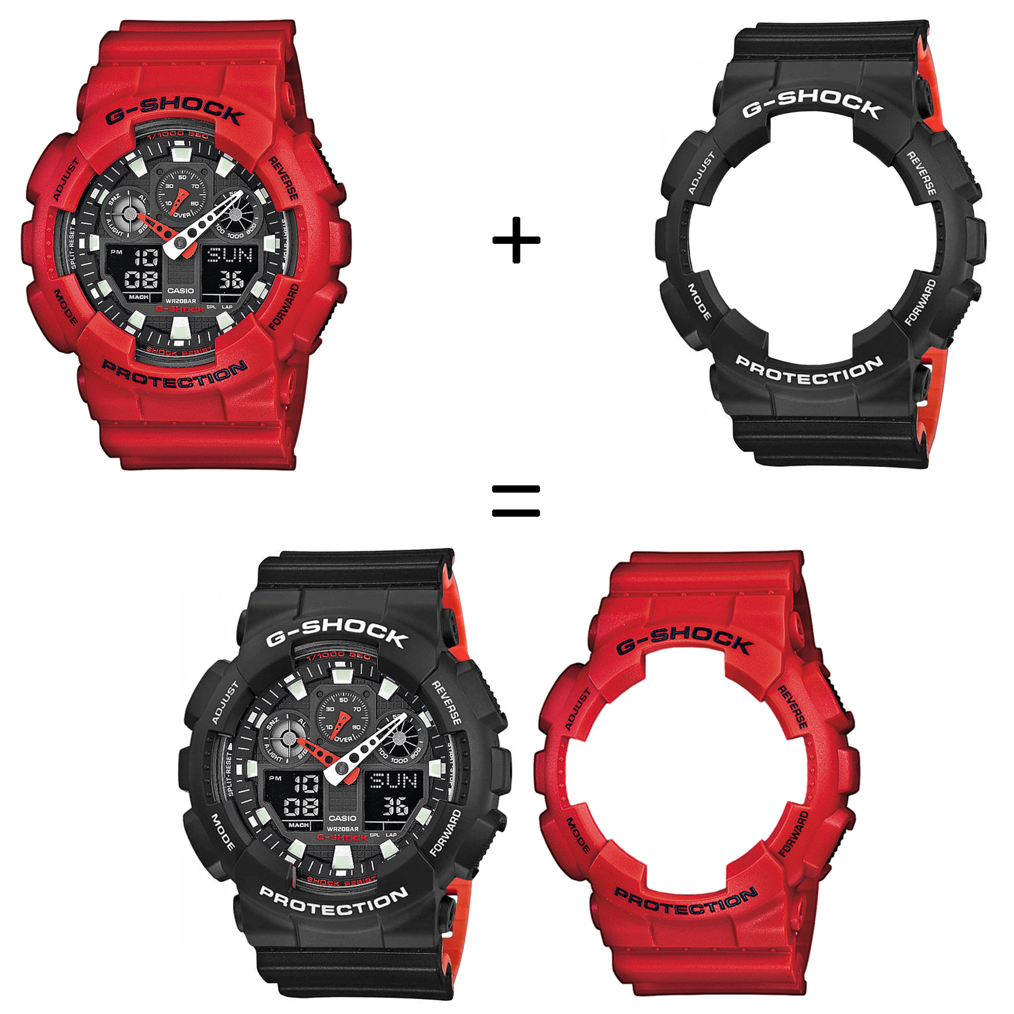 Casio SET GA-100B-4AER + BEZEL 10508136 + PASEK 10577142 zegarek