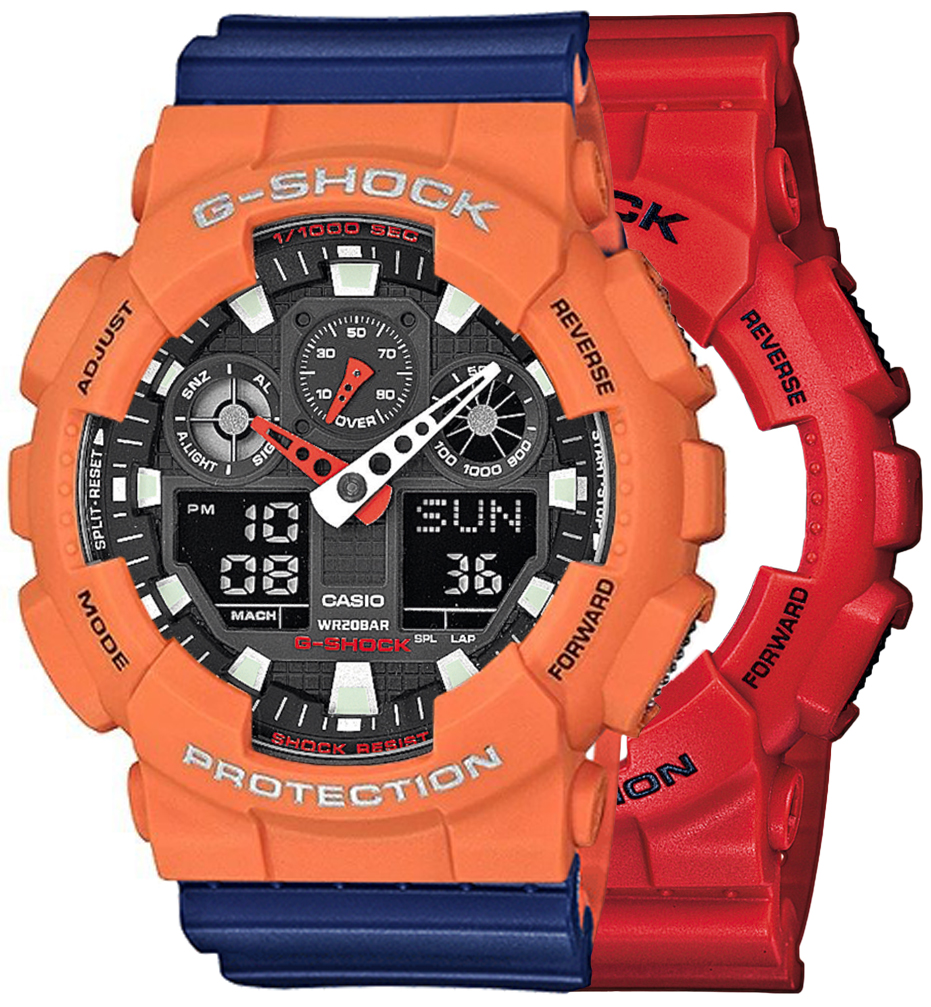  Casio G-SHOCK SET GA-100B-4AER + BEZEL 10589006 + PASEK 10527467 