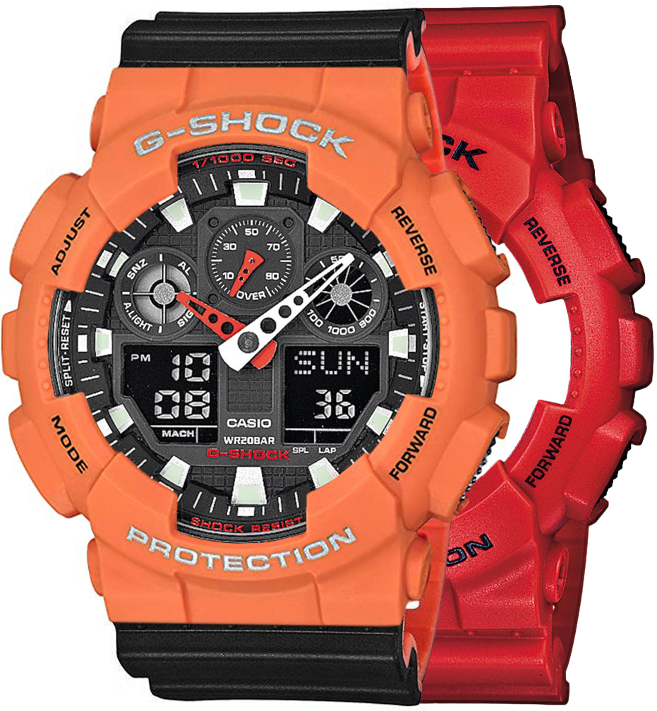  Casio G-SHOCK SET GA-100B-4AER + BEZEL 10589006 + PASEK 10577142 