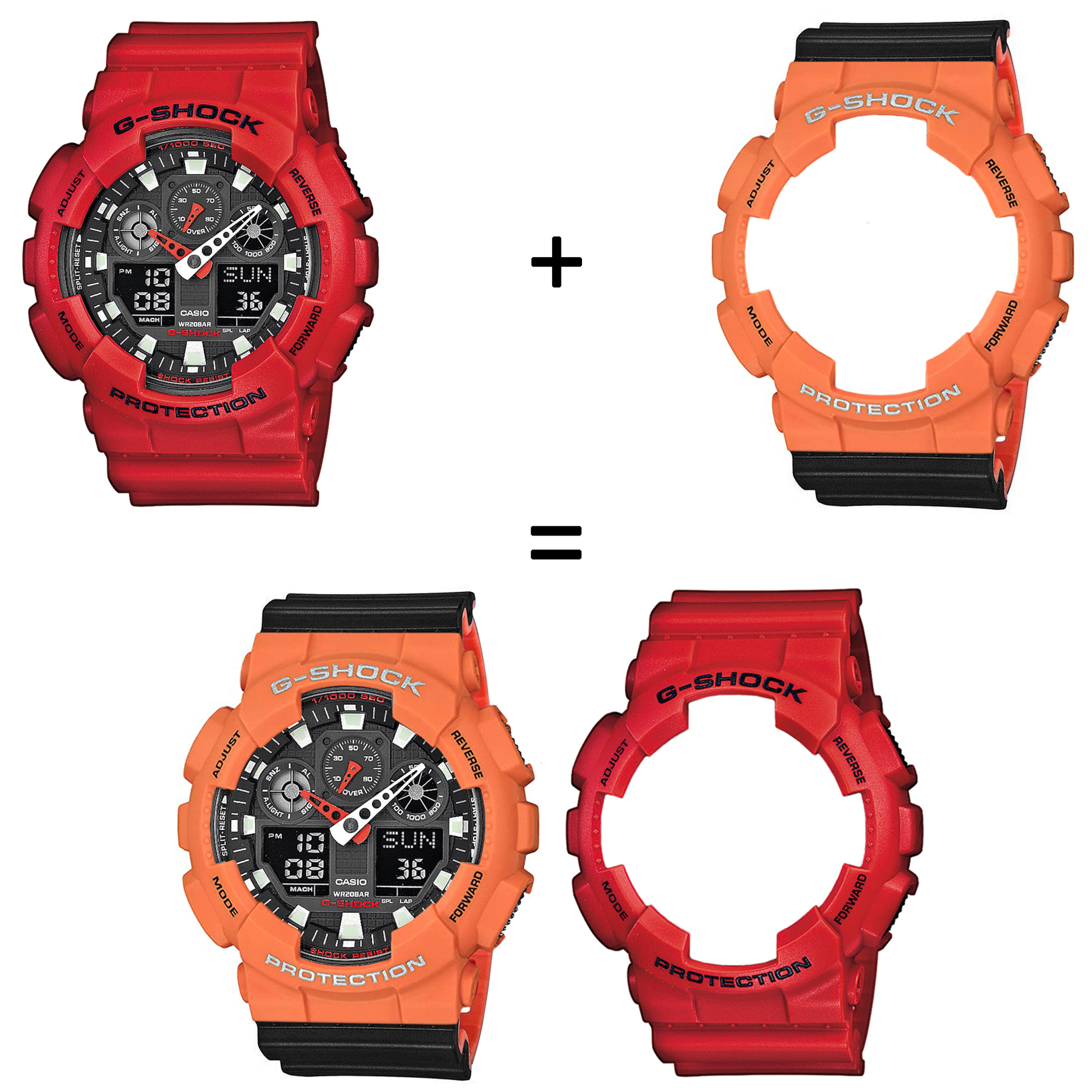 Casio SET GA-100B-4AER + BEZEL 10589006 + PASEK 10577142 zegarek - miniatura 2
