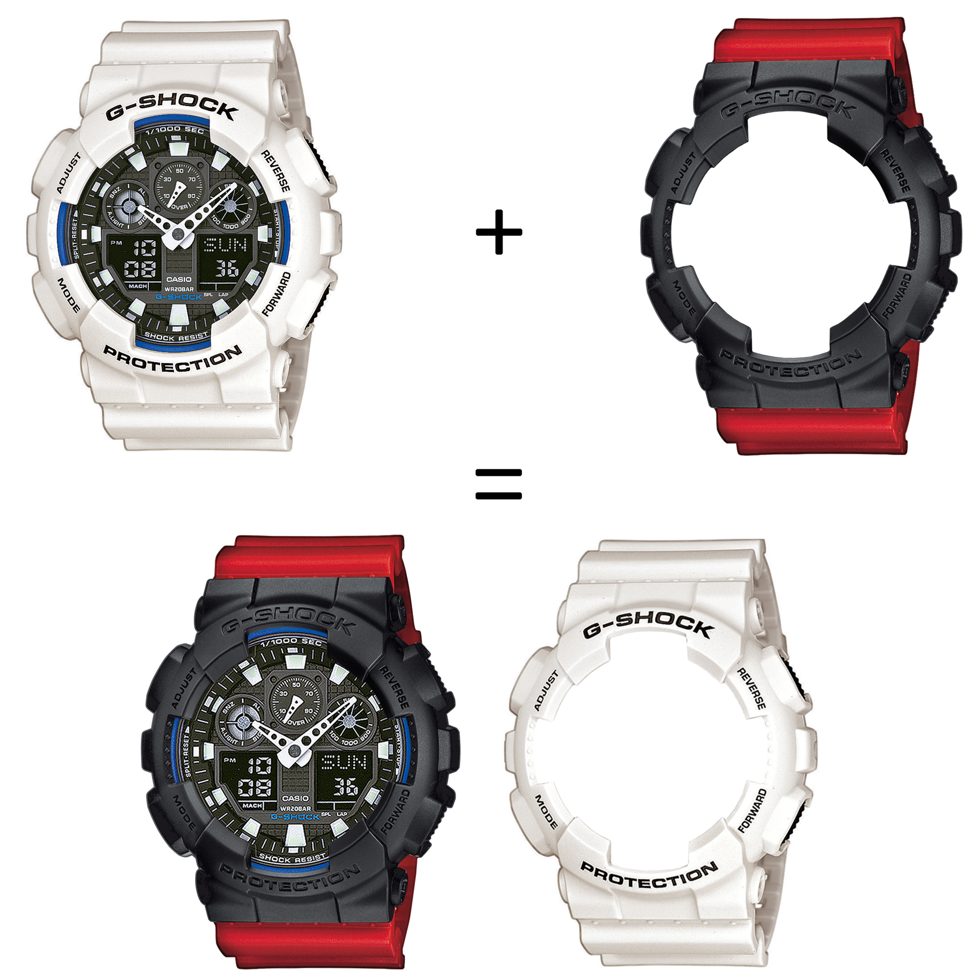 Casio SET GA-100B-7AER + BEZEL 10358741 + PASEK 10395226 zegarek