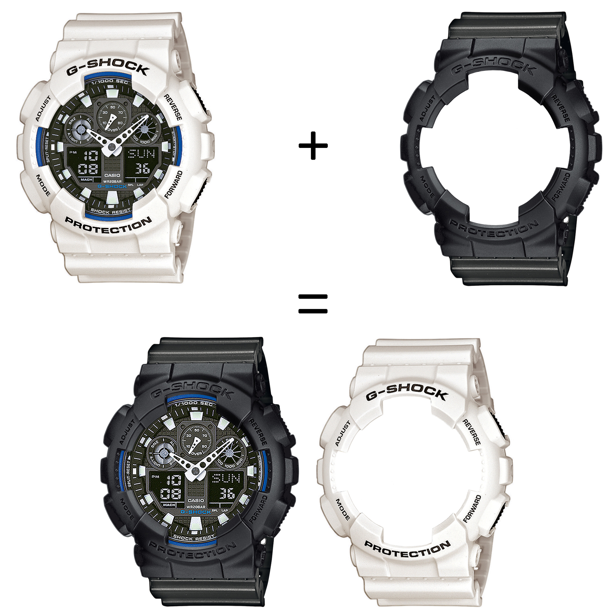 Casio SET GA-100B-7AER + BEZEL 10358741 + PASEK 10467764 zegarek