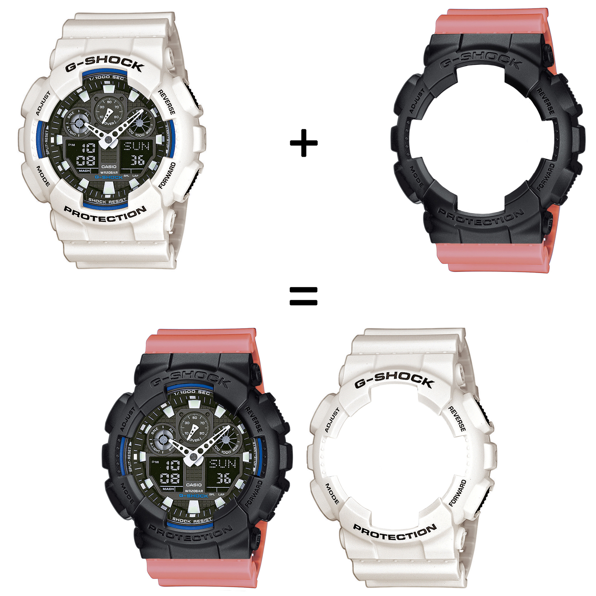 Casio SET GA-100B-7AER + BEZEL 10358741 + PASEK 10498150 zegarek - miniatura 2