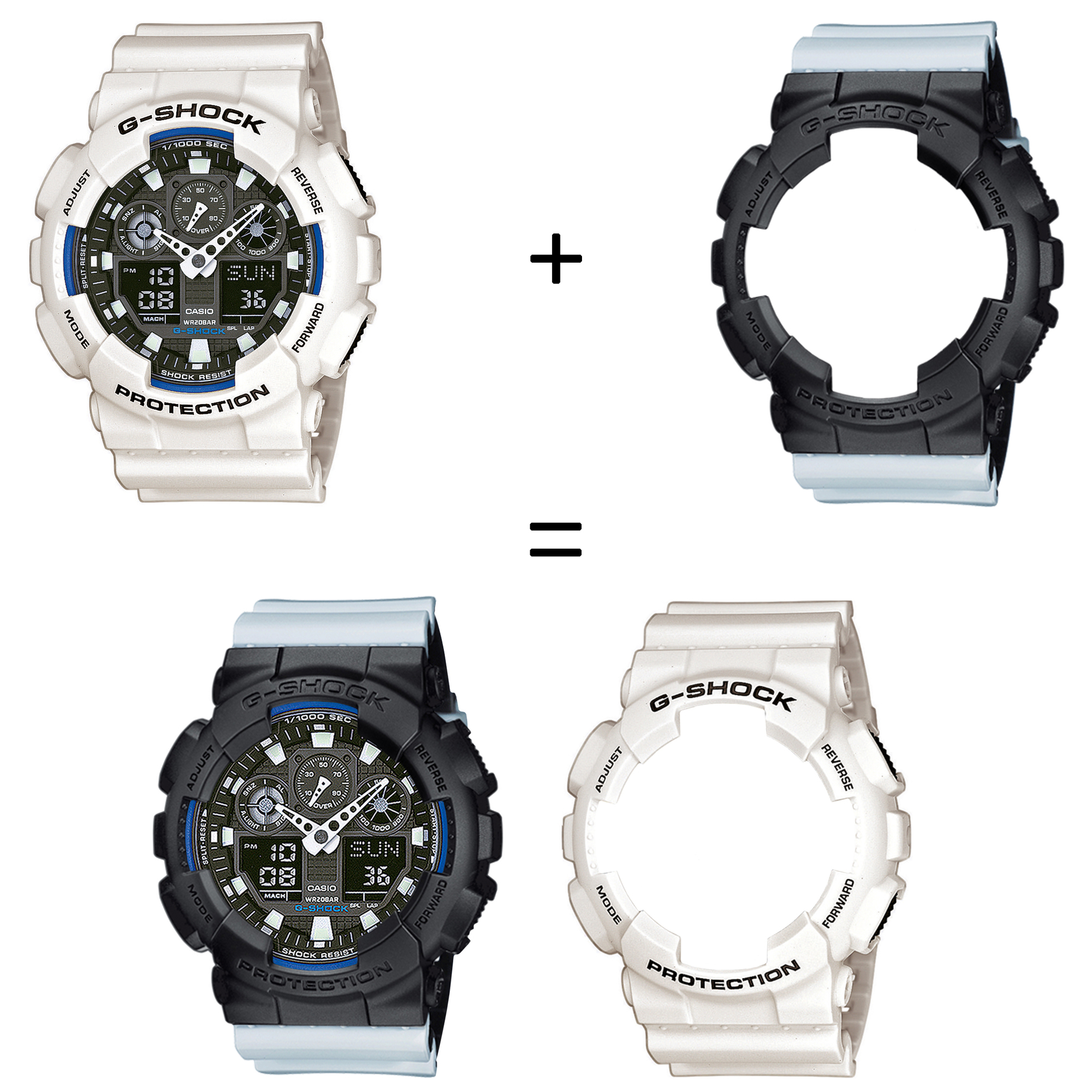 Casio SET GA-100B-7AER + BEZEL 10358741 + PASEK 10527469 zegarek