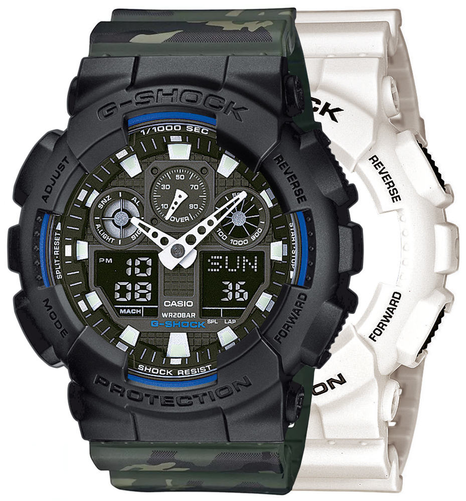  Casio G-SHOCK SET GA-100B-7AER + BEZEL 10358741 + PASEK 10561429 