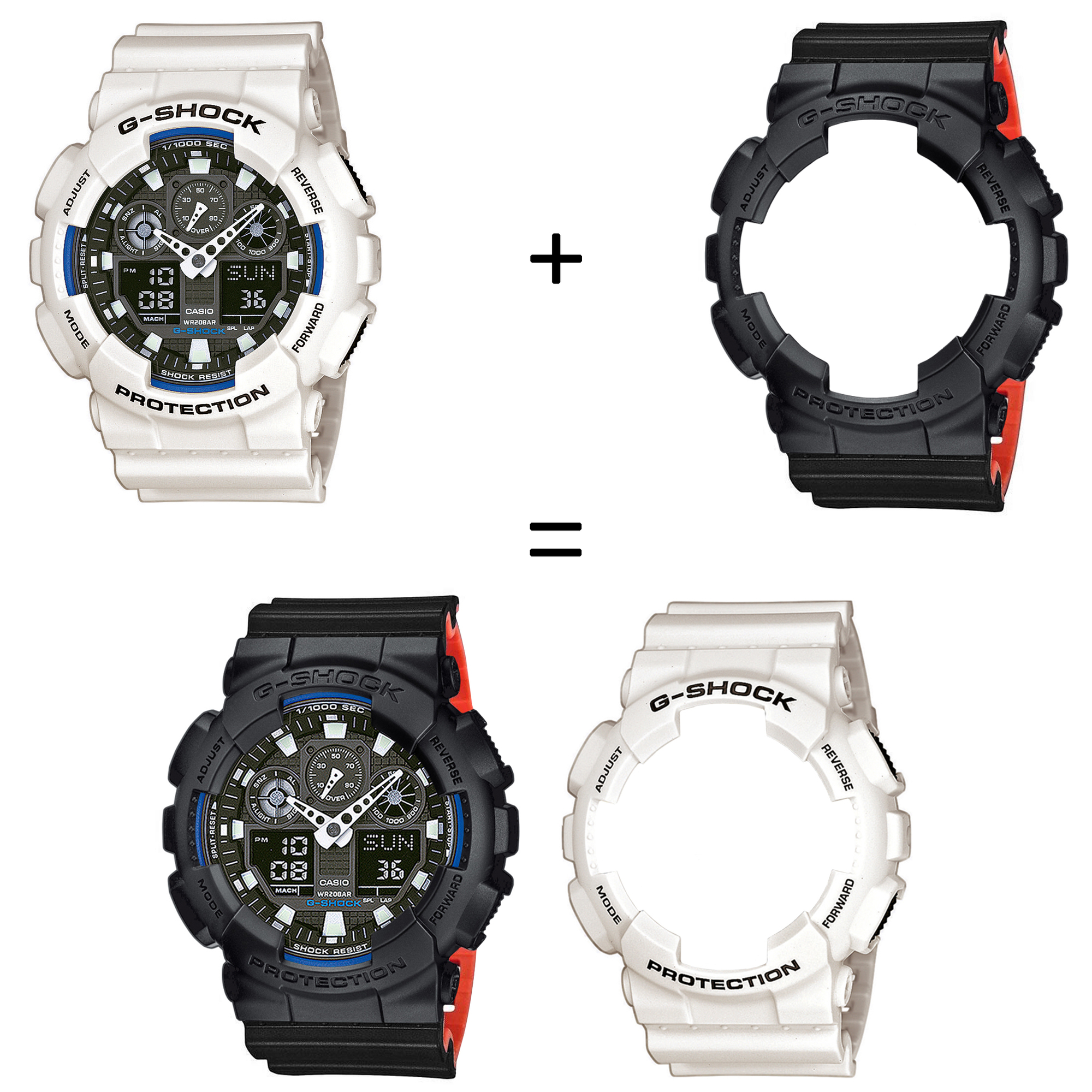 Casio SET GA-100B-7AER + BEZEL 10358741 + PASEK 10577142 zegarek