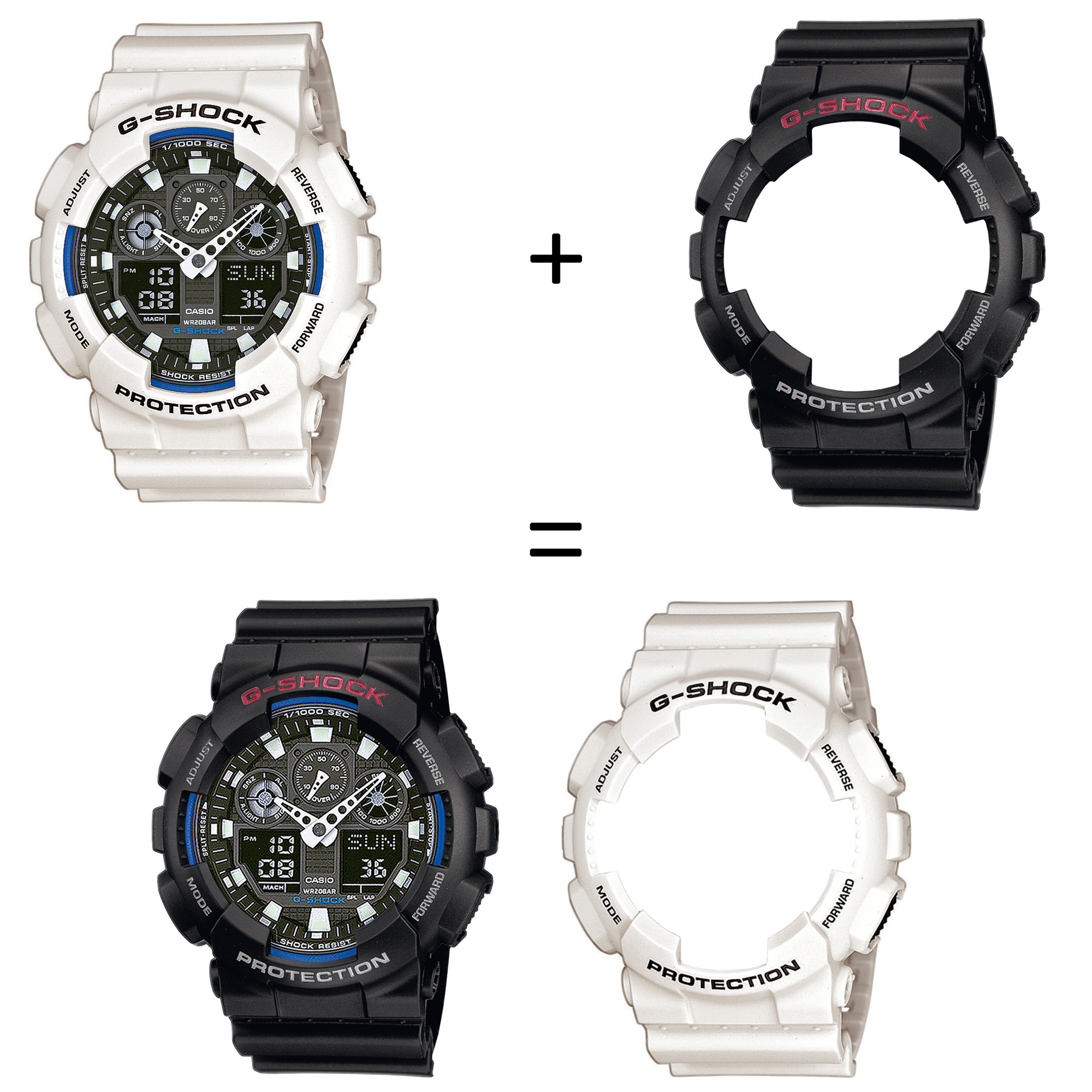 Casio SET GA-100B-7AER + BEZEL 10378531 + PASEK 10347688 zegarek - miniatura 2