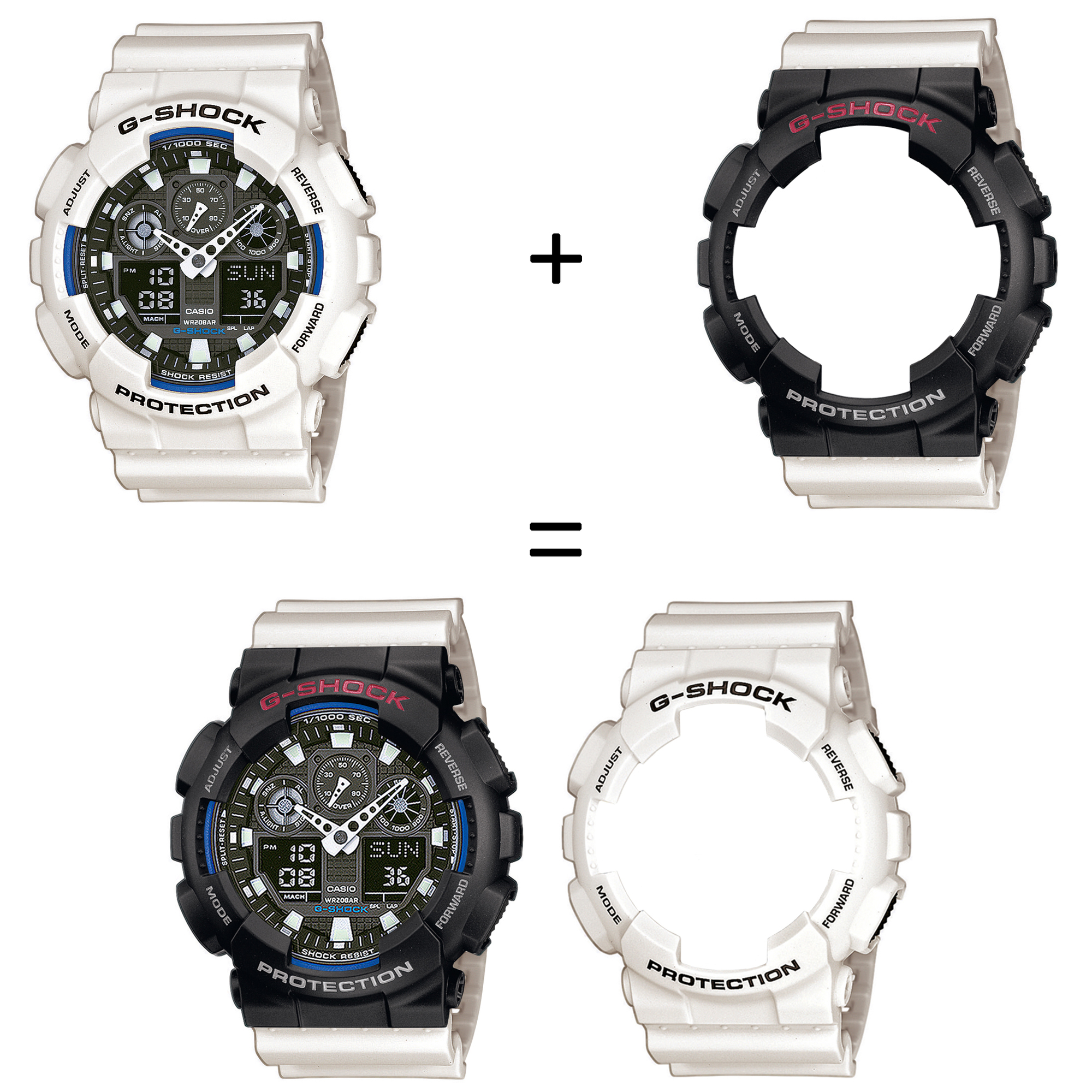 Casio SET GA-100B-7AER + BEZEL 10378531 + PASEK 10395227 zegarek