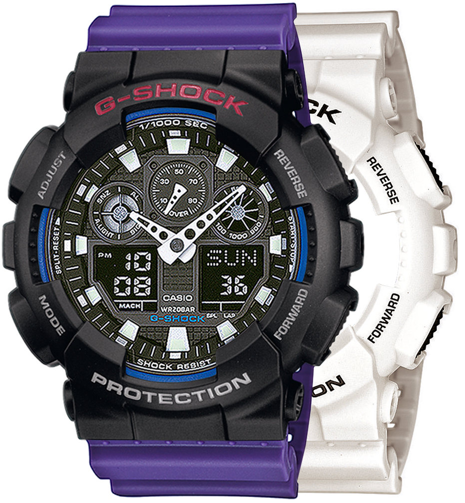  Casio G-SHOCK SET GA-100B-7AER + BEZEL 10378531 + PASEK 10498156 