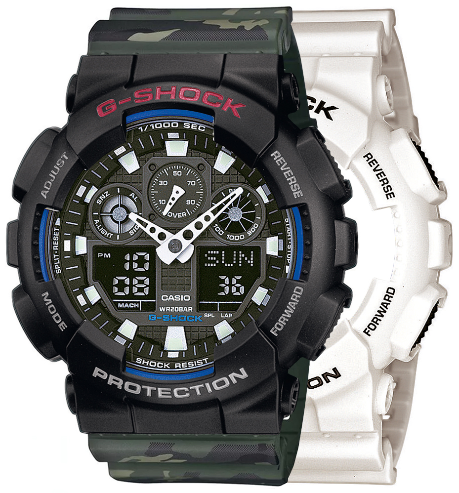  Casio G-SHOCK SET GA-100B-7AER + BEZEL 10378531 + PASEK 10561429 
