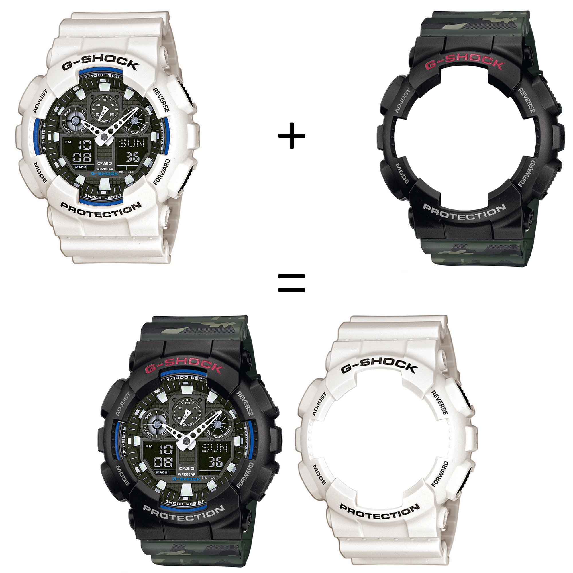 Casio SET GA-100B-7AER + BEZEL 10378531 + PASEK 10561429 zegarek - miniatura 2